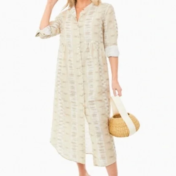 Tuckernuck Cream and Gray Midi Dress - Picture 2 of 7